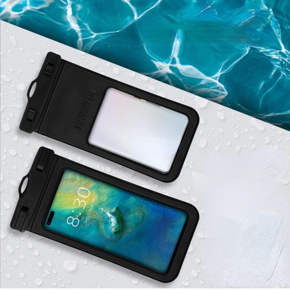 Waterproof Cell Phone Pouch 2 Pack Universal Water Proof Dry Bag Case Black - Picture 4 of 8